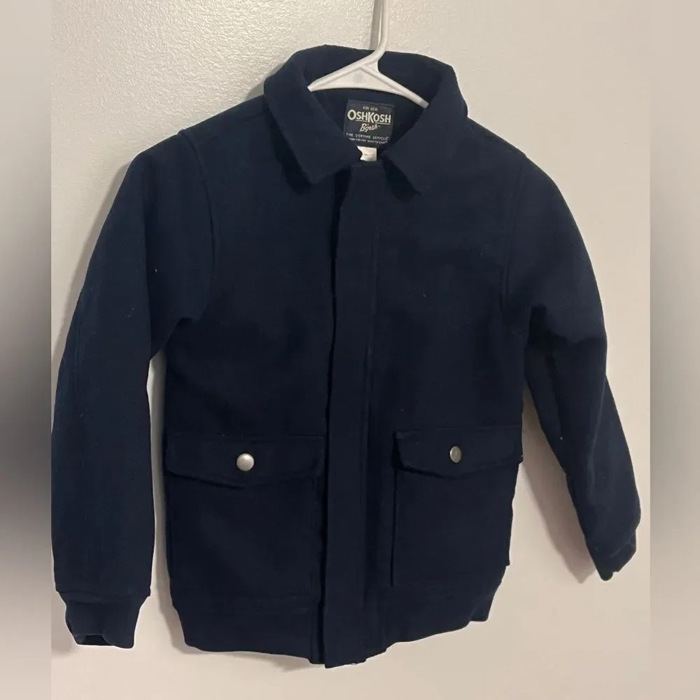 Oshkosh B’gosh boy Navy Blue Coat Cold Jacket Sz 8 (M)